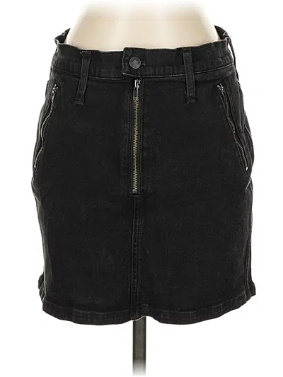 Pre-owned Madewell Denim Skirt In Black