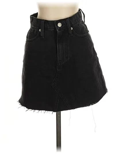 Pre-owned Madewell Denim Skirt In Black