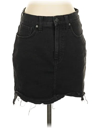 Pre-owned Madewell Denim Skirt In Black