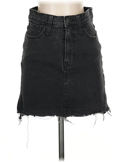 Pre-owned Madewell Denim Skirt In Black