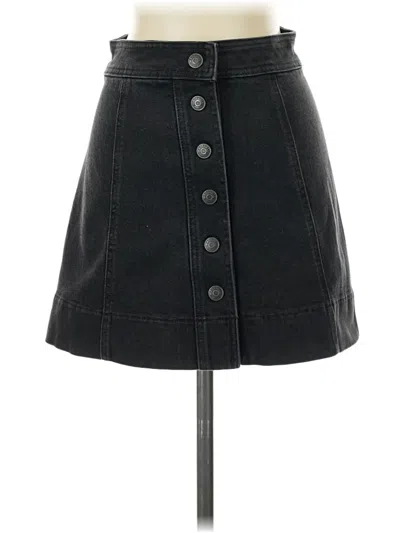 Pre-owned Madewell Denim Skirt In Black