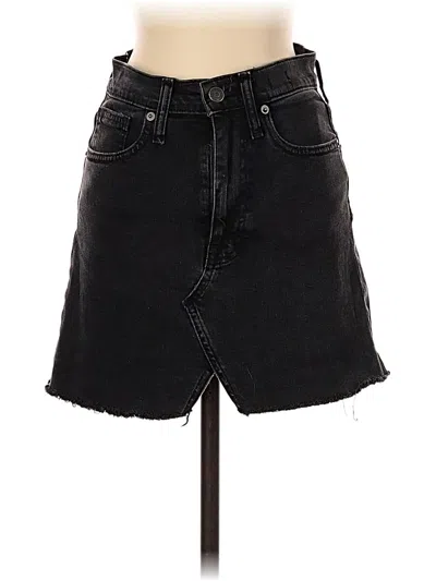 Pre-owned Madewell Denim Skirt In Black