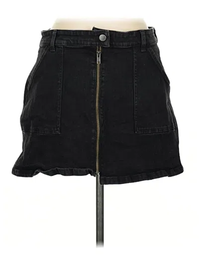 Pre-owned Madewell Denim Skirt In Black