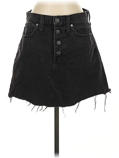 Pre-owned Madewell Denim Skirt In Black