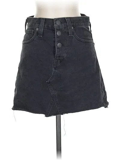 Pre-owned Madewell Denim Skirt In Black