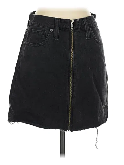 Pre-owned Madewell Denim Skirt In Black