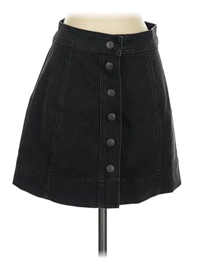 Pre-owned Madewell Denim Skirt In Black