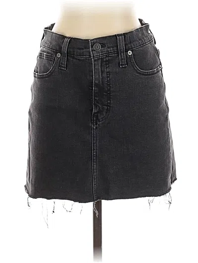 Pre-owned Madewell Denim Skirt In Gray