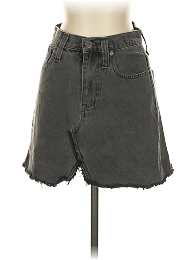 Pre-owned Madewell Denim Skirt In Gray