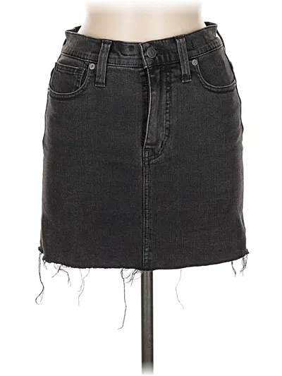 Pre-owned Madewell Denim Skirt In Gray