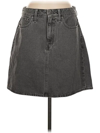Pre-owned Madewell Denim Skirt In Gray