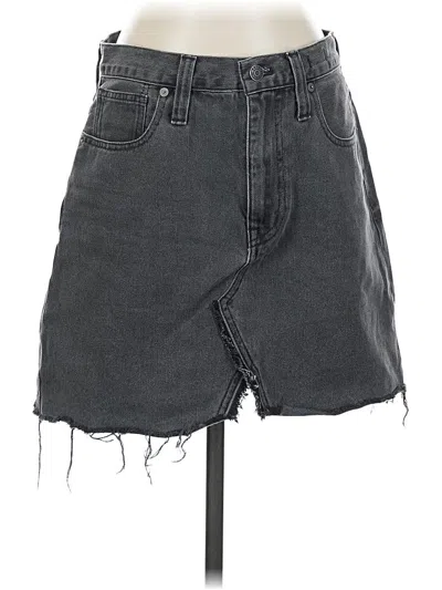 Pre-owned Madewell Denim Skirt In Gray