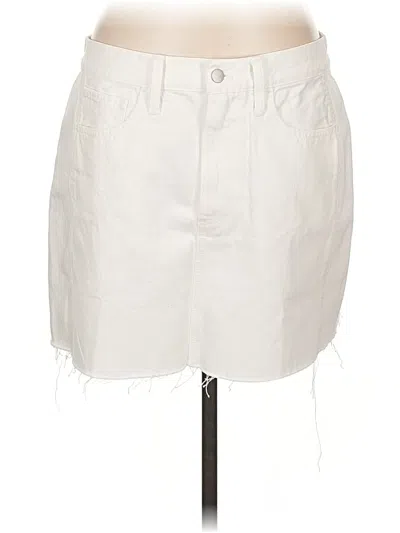 Pre-owned Madewell Denim Skirt In White