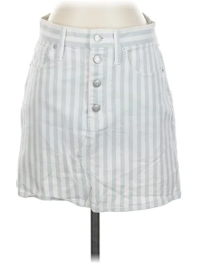 Pre-owned Madewell Denim Skirt In White