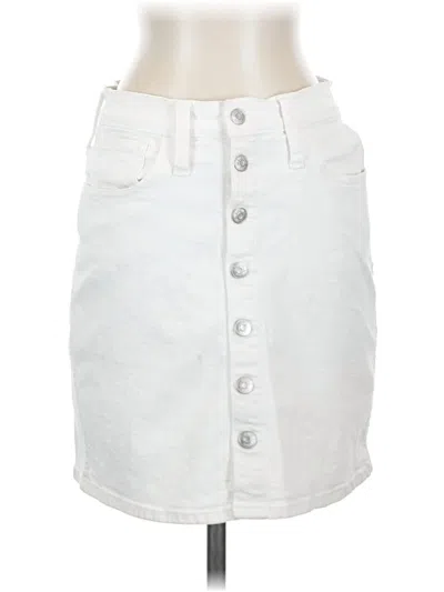Pre-owned Madewell Denim Skirt In White