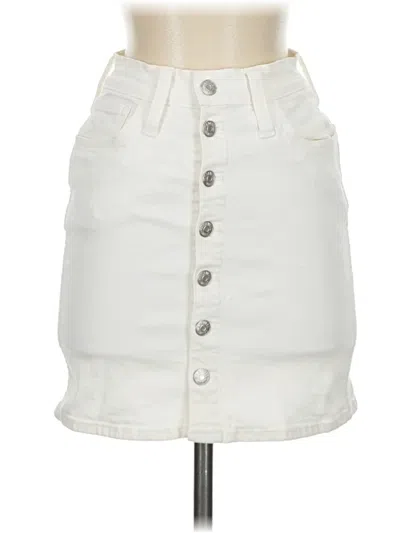 Pre-owned Madewell Denim Skirt In White
