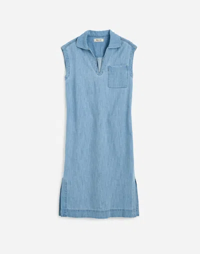 Madewell Denim Tunic Dress In Brown