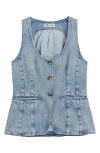 Madewell Denim Scoop Neck Vest In Edmonson Wash Edmonson Wash
