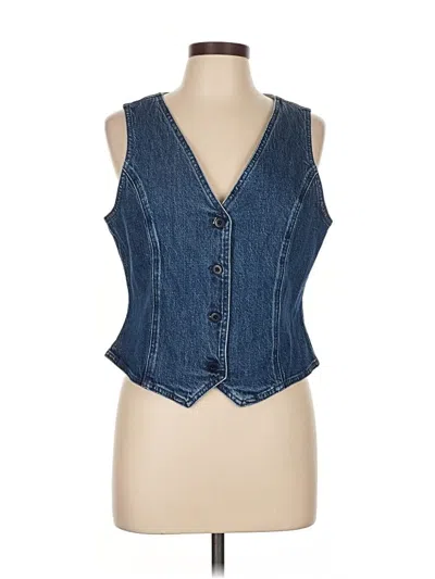 Pre-owned Madewell Denim Vest In Blue