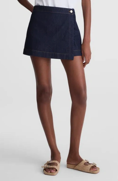 Madewell Denim Wrap Mini Skort In Blue