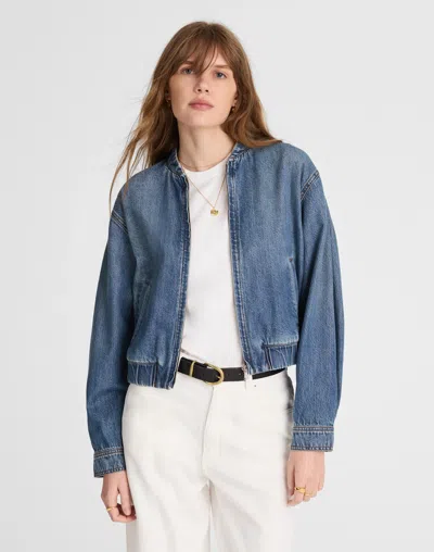 Madewell Denim Zip-up Bomber Jacket