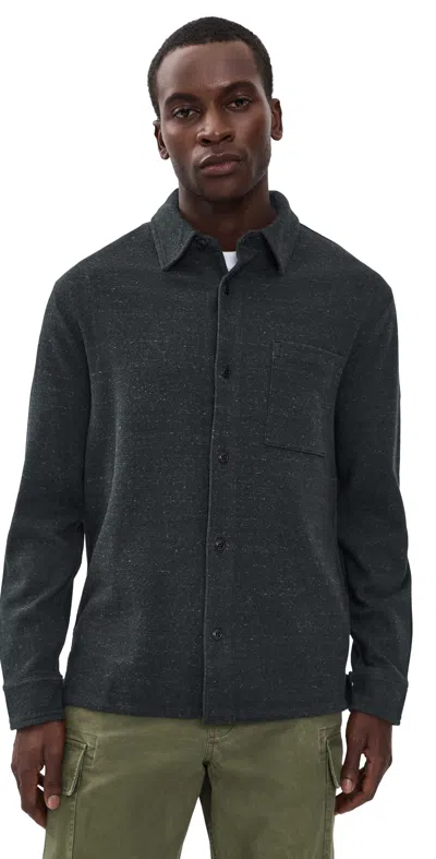 Madewell Devoe Shirt Donegal Twill Moss In Blue