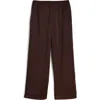 Madewell Devon Satin Pants In Brown