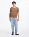Madewell Diamond Pointelle Stitch Regular Fit Short Sleeve Sweater In Cargo