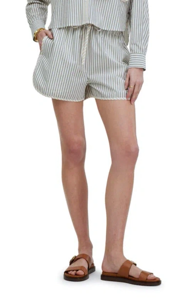 Madewell Dolphin Hem Cotton Crinkle Shorts In Distant Surplus