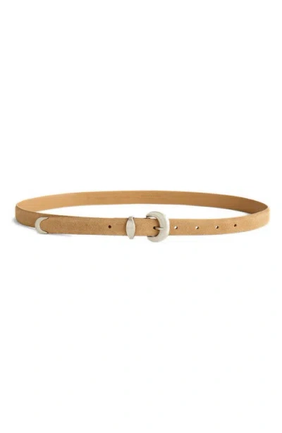 Madewell Domed Suede Buckle Belt In Brown