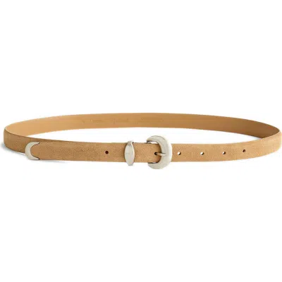 Madewell Domed Suede Buckle Belt In Walnut Shell Suede