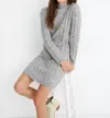 Madewell Donegal Rolled Mock Neck Sweater Dress In Gray In Grey