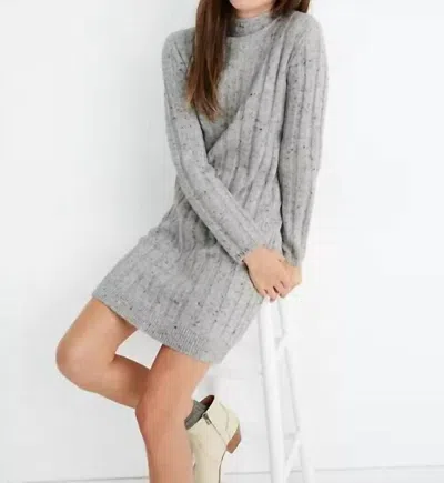 Madewell Donegal Rolled Mock Neck Sweater Dress In Gray In Grey