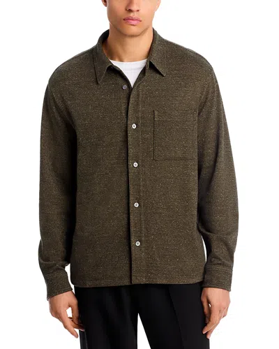 Madewell Donegal Twill Button Front Shirt In Green