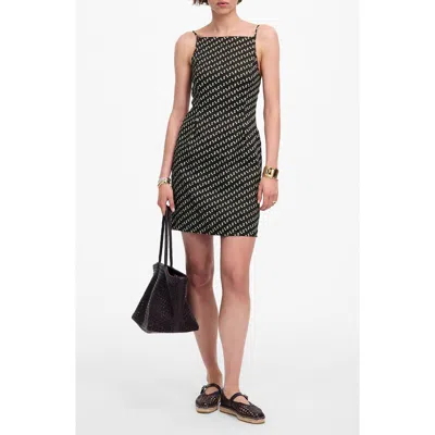 Madewell Dot High Neck Linen Blend Minidress