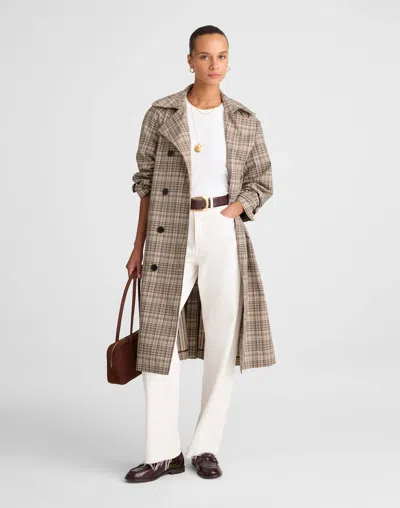 Madewell Double-breasted Trench Coat In Gray