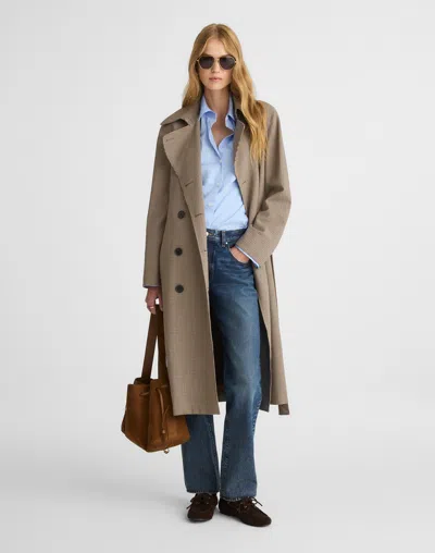 Madewell Double-breasted Trench Coat In Multi
