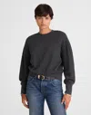 Madewell Double-faced Puff-sleeve Sweatshirt In Gray