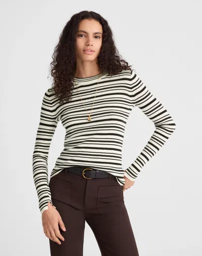 Madewell Double-layered Crewneck Sweater In Black