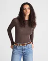 Madewell Double-layered Crewneck Sweater In Brown