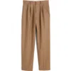 Madewell Double Pleated Wool Blend Twill Pants In Brown