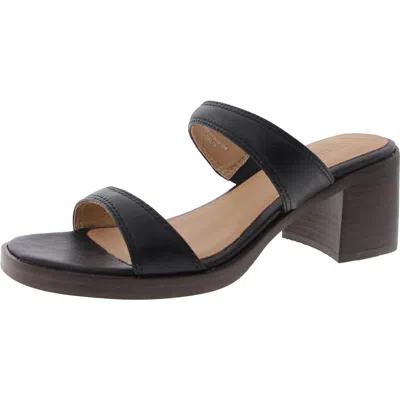 Madewell Double-strap Heeled Mules Womens Laceless Leather Mules In Black
