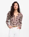 Madewell Draped Tie-front Top In Chocolate Raisin