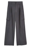 Madewell Drapey Wide Leg Cargo Pants In Thunder Cloud
