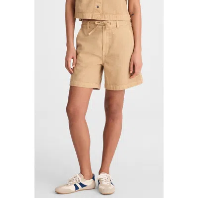 Madewell Drawstring Airy Denim Shorts In Brown