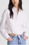 Madewell Drawstring Button-up Shirt In White