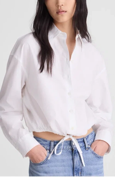 Madewell Drawstring Button-up Shirt In White
