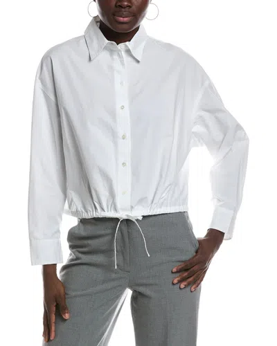 Madewell Drawstring Button Up Shirt In White