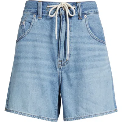 Madewell Drawstring Denim Shorts In Hambley Wash