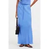 Madewell Drawstring Maxi Slip Skirt In Celeste
